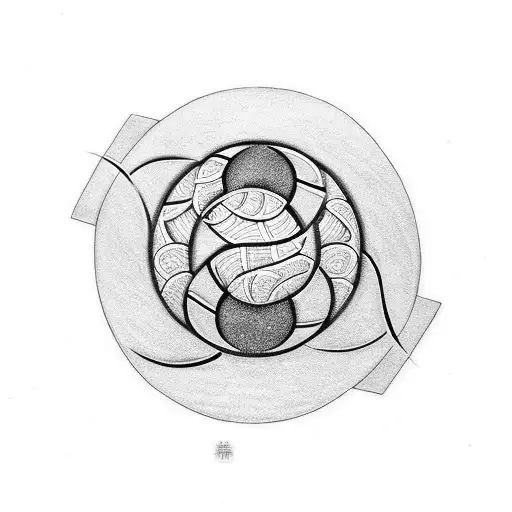 A Baseball Bat And Ball Forming A Yin And Yang Symbol