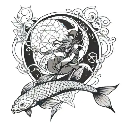 Yue From Avatar Last Airbender W Koi Fish And Moon
