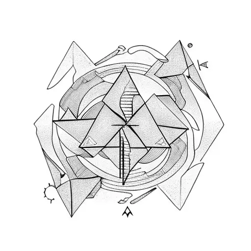 A Minimalist Tattoo Of A Guitar Neck Merging Into A Winding Hiking Trail