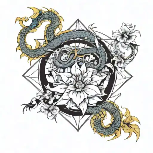 Dragon And Flower Sleeve