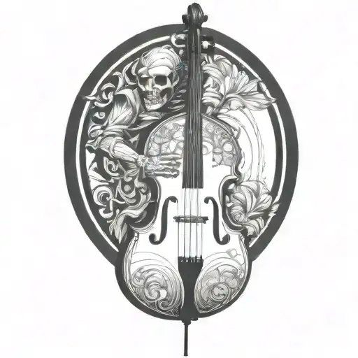 Death Holding An Upright Bass