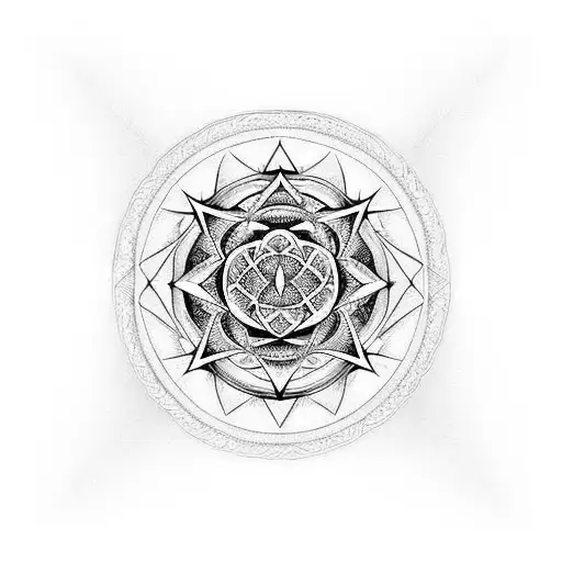 Stylish Tattoo-bracelet On The Wrist In A Circle In The Style Of Sacred Geometry Or Wiccan Magic