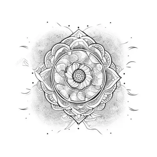 Red Snake With Black Flower