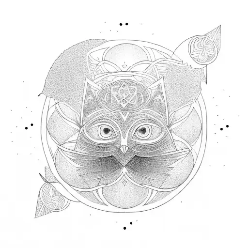 Philosopher Sacred Geometry Crow Cat