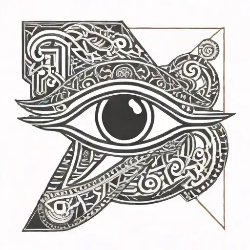 Eye Of Horus With 777 Symbol Within