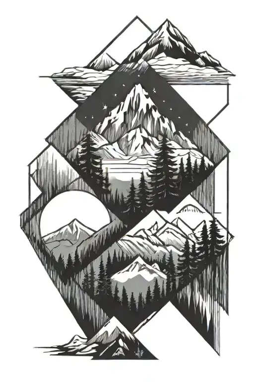 Mountains And Forest