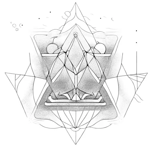 Golden Retriever Inside Triangle With Water Waves