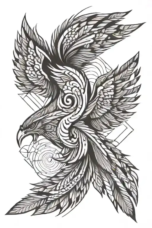 Phoenix Tattoo In Arrow Going