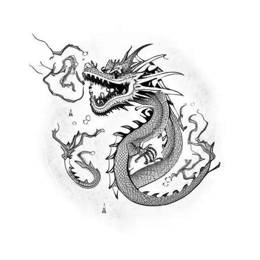 A Dragon Wrapped Around The Forearms