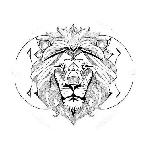 Lion With Pisces Logo