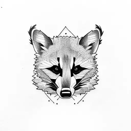 Micro Realistic Tattoo Of A Elm Tree And A Raccoon