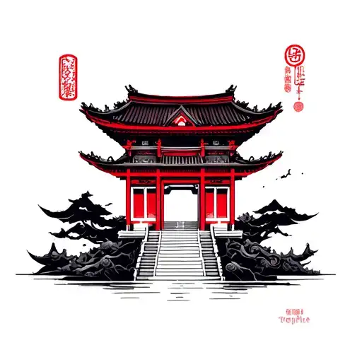 Chinese Temple In Red