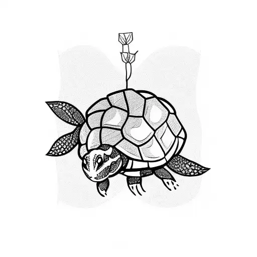 Tortoise With Plant
