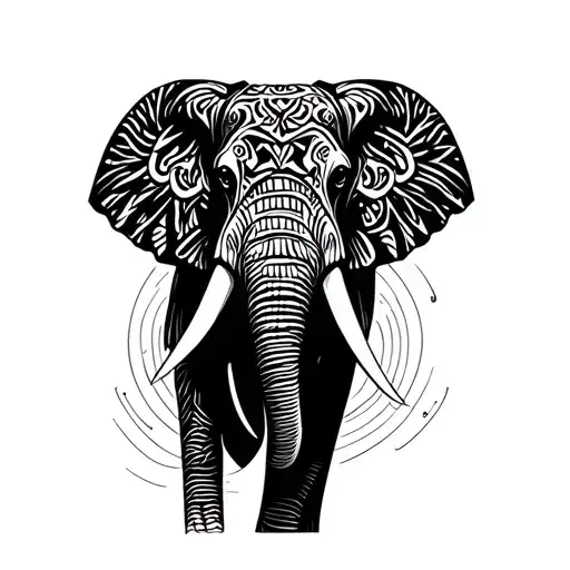 The Head Of The Elephant In The Ponynesian Style