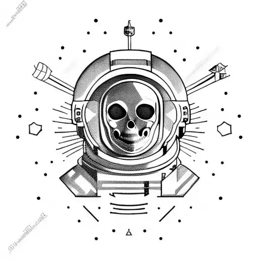 Astronaut With Skull Face