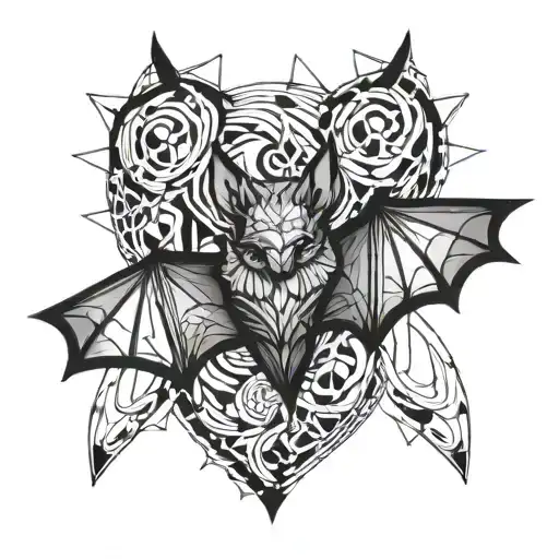 Contemporary Minimalism Bat Flying