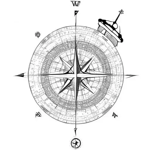 World Map With Compass And Aeroplane