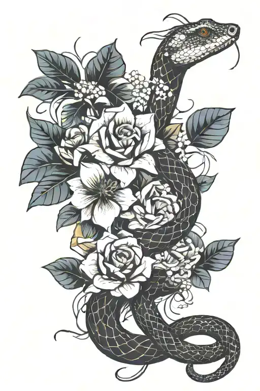 Snake And Flowers Wrapping
