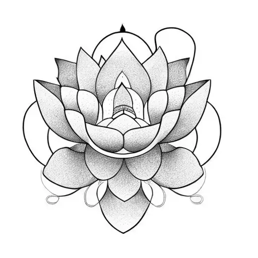 A Beautiful Lotus Flower Growing Out Of A Medical Caduceus
