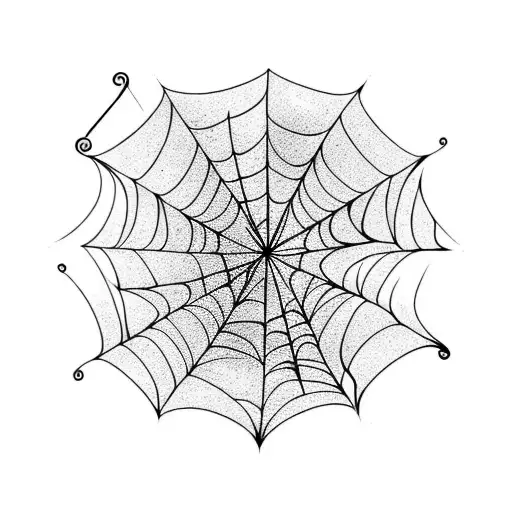 Spider Web With Leaves