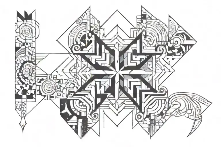 Create A Tattoo Inspired By Brazilian Indigenous Art With Abstract Elements