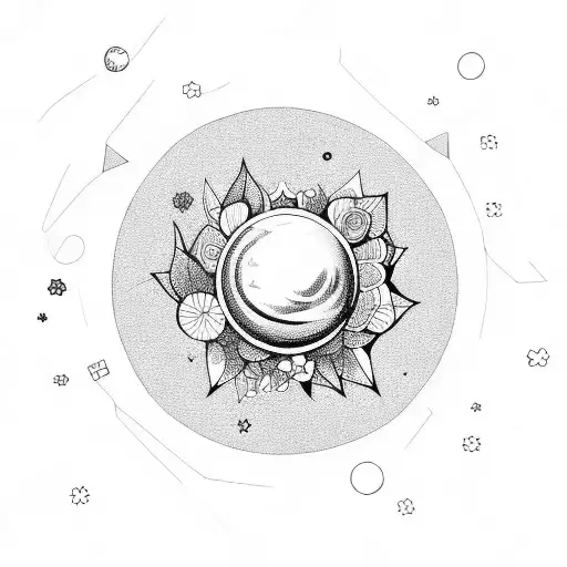 Saturn Planet With Flowers