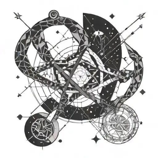 Sagittarius And Scorpio Constellation Intertwined