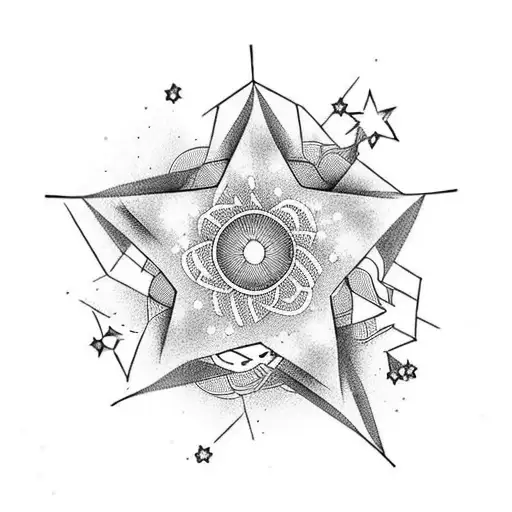 Guitar With Cherry Blossoms And Stars