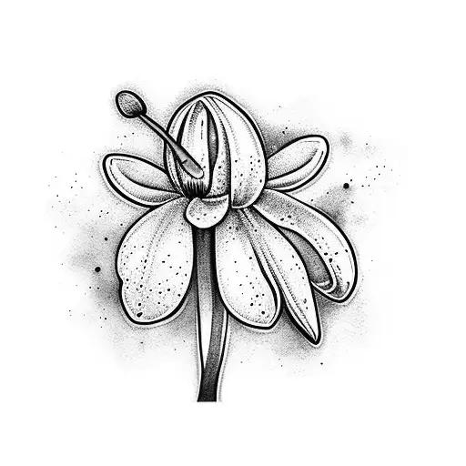 A Realistic Snowdrop Flower With Delicate Watercolor Brushstrokes