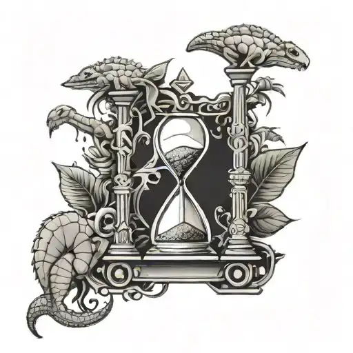 Hourglass With Dinosaur