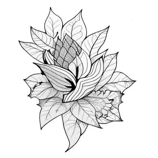 Leaf With Narcissus Flower