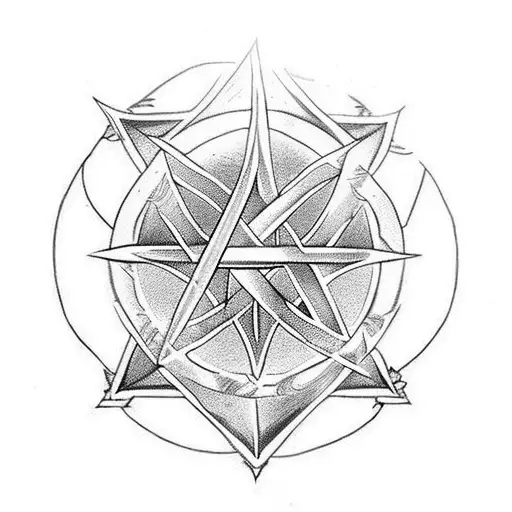 Swords As A Circle The Tip Of The Blade Touches Star Of David