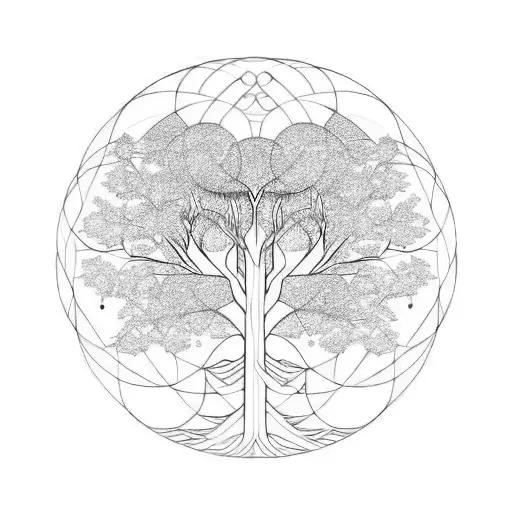 Tree Of Life Whit Electronic Circuit