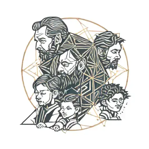 Father And 2 Children Symbolic