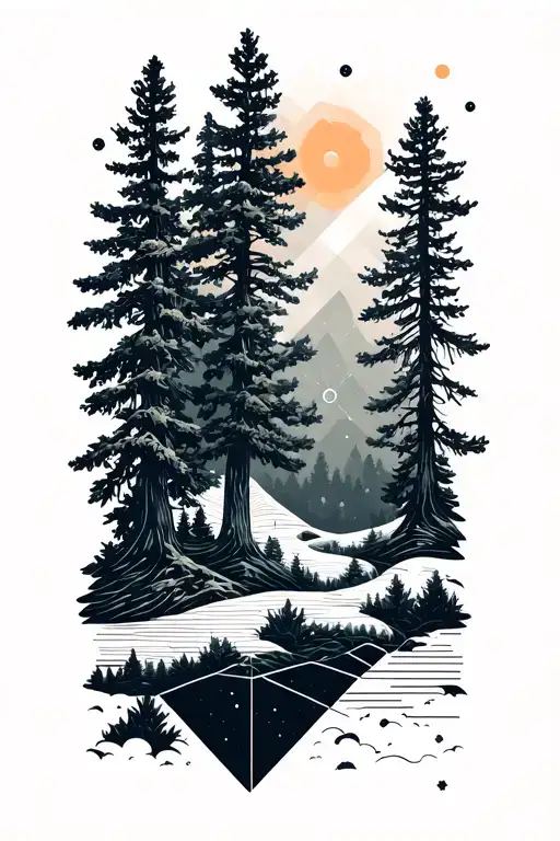 Space And Forest Landscape