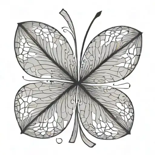 Simple Abstract Leaf Clover With Stippled Shading