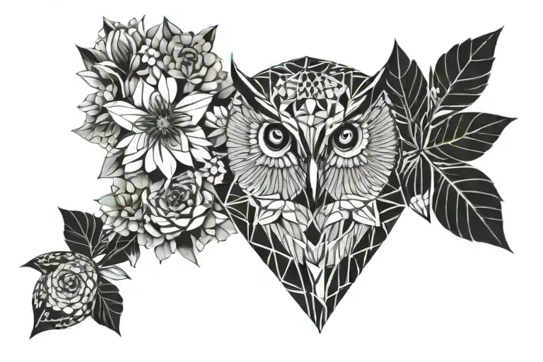 Owl And Flowers
