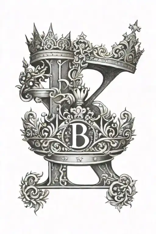Letter B And Crown