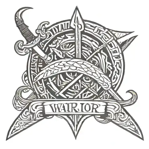 Warrior Word Writen In Vikings Letters
