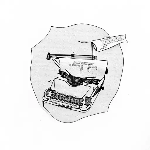 A Tattoo Of A Vintage Typewriter With The Word 'Persistence' Written On The Paper