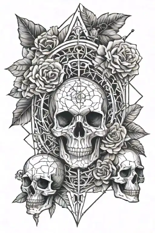 Skulls Hourglass Heart Brain