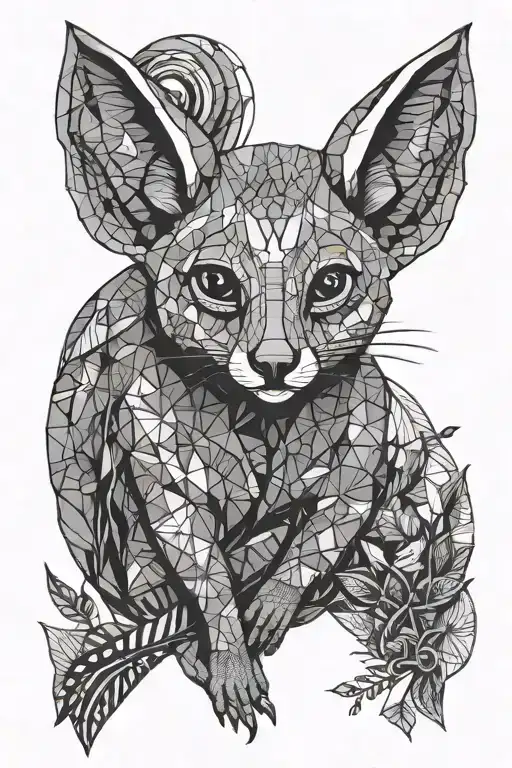 Bushbaby And African Savannah Night Scene