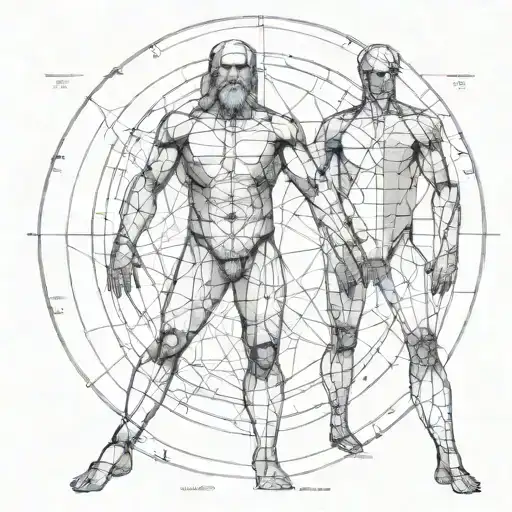 The Vitruvian Man Mix Fat Man And Normal Size Man With Little Mucles