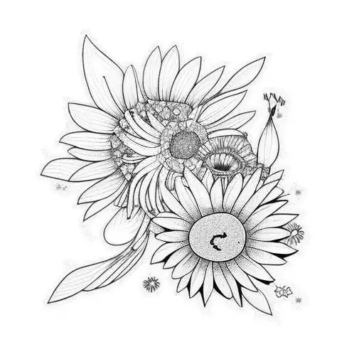 Yellow Bird With Daisies