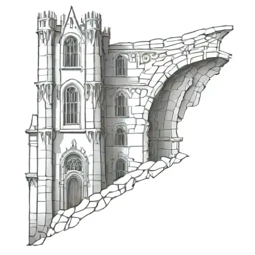 Gothic Tower On Cliff