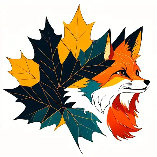 The Little Prince And The Fox Between Maple Leaf