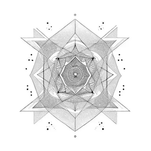 Shoulder Tattoo Incorporating Music And Geometric Lines