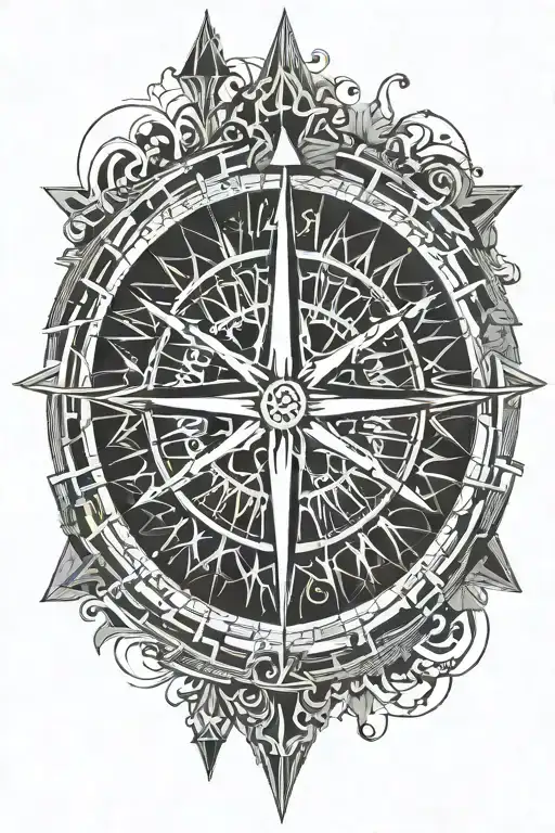 Vegvisir Compass Arrow Design