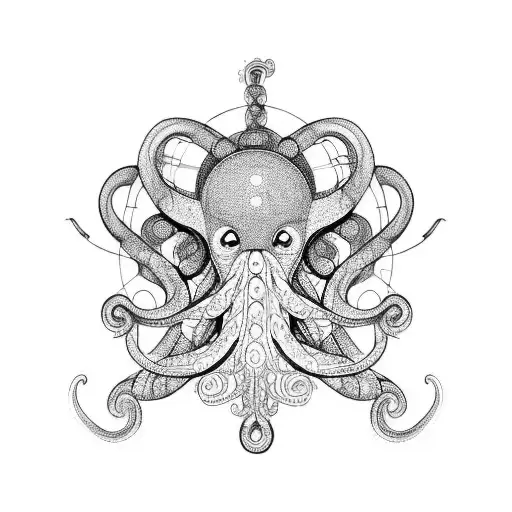 An Intricate Octopus Wrapping Around An Oil Rig