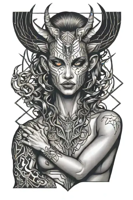 Demon Holding Pretty Girl